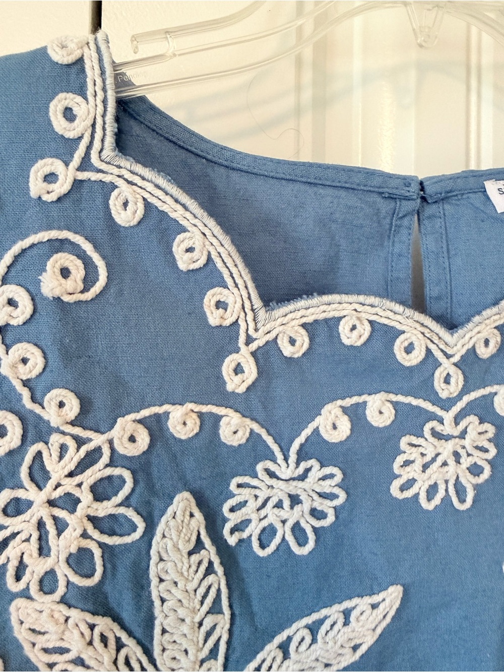 Simply Southern Blue Sleeveless Embroidered Palm Top - Picture 7 of 10
